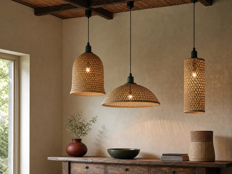Cane & Bamboo Lighting — Indian artisan collection