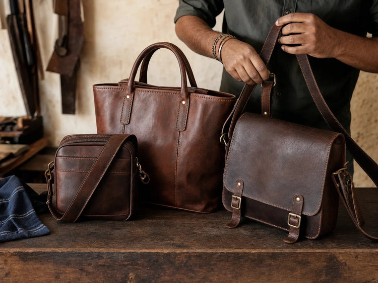 Leather Bags & Slings — Indian artisan collection