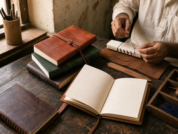 Leather Journals & Stationery — Indian artisan collection