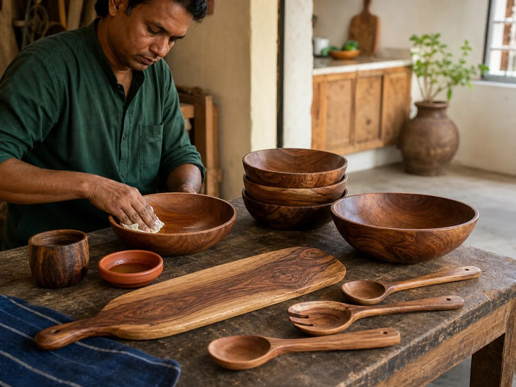 Wooden Serveware & Kitchenware — Indian artisan collection